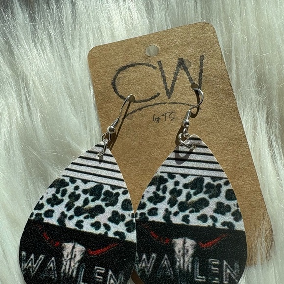 Morgan Wallen Black and White Earrings - Picture 2 of 2